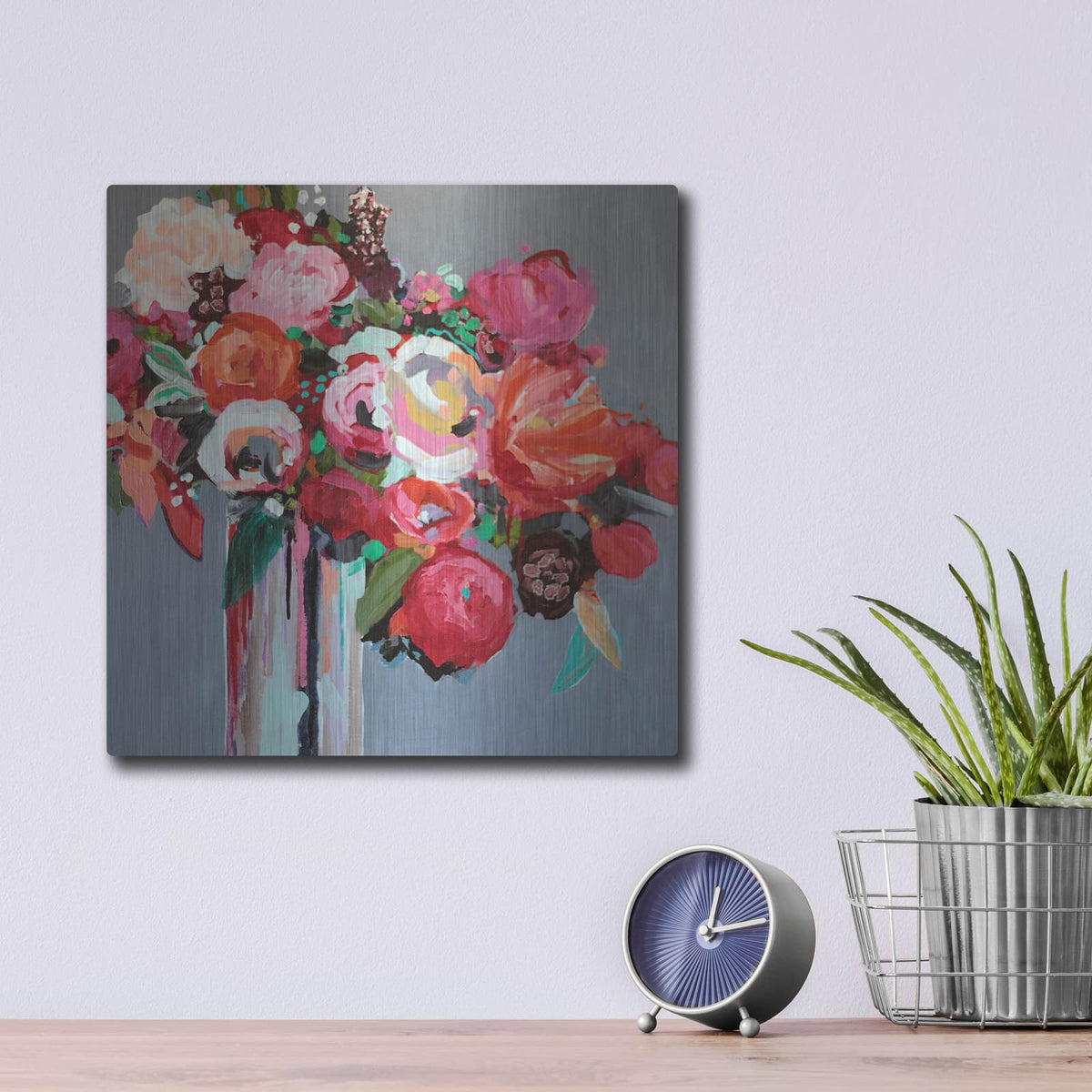 'Confetti' by Jacqueline Brewer – Metal Wall Art, 12x12 room view