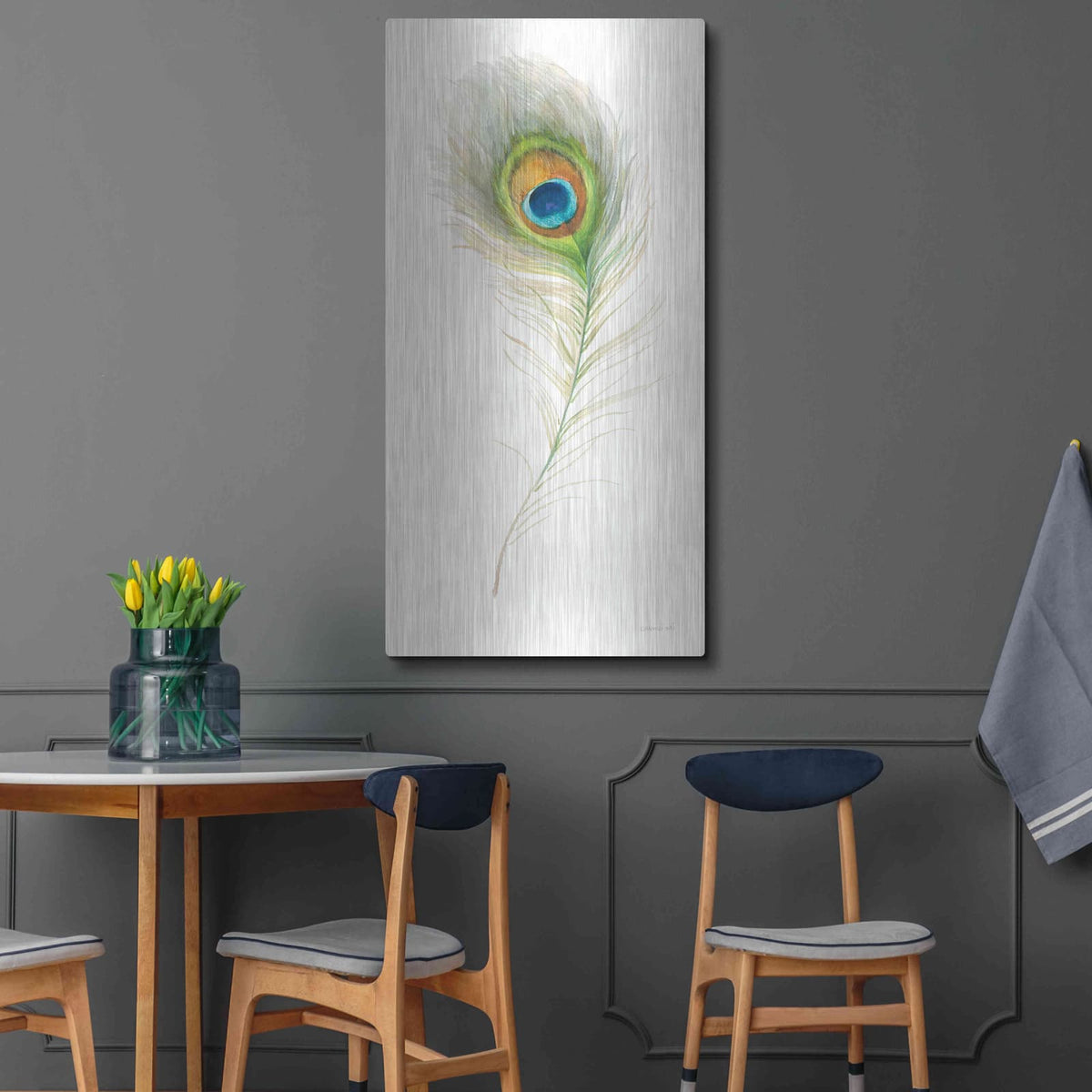 'Jaipur X' by Danhui Nai – Metal Wall Art, 24x48 room view