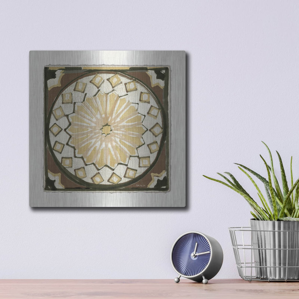 'Moroccan Tile Pattern IV' by Stellar Design Studio – Metal Wall Art, 12x12 room view