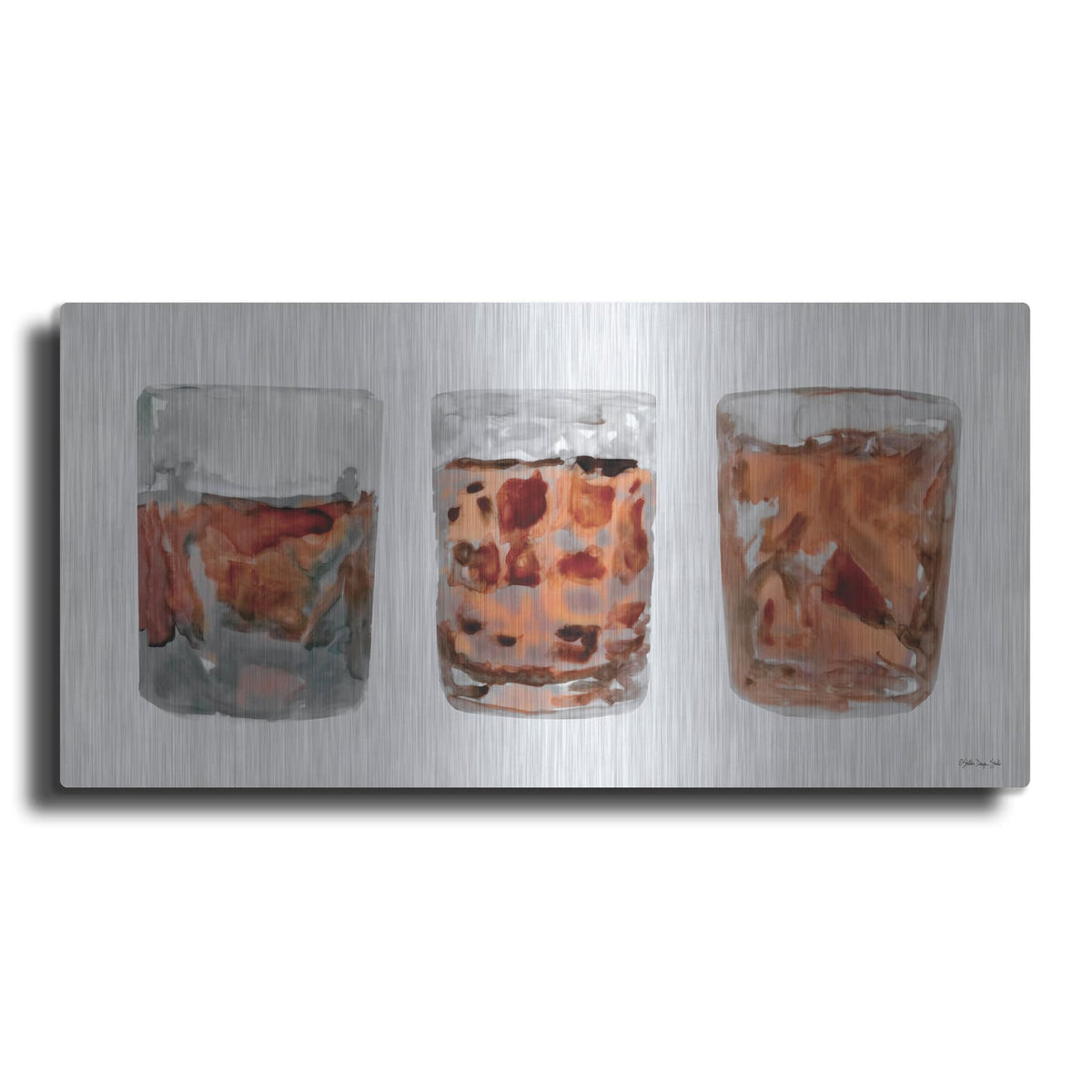 'Bourbon Glasses 2' by Stellar Design Studio – Metal Wall Art