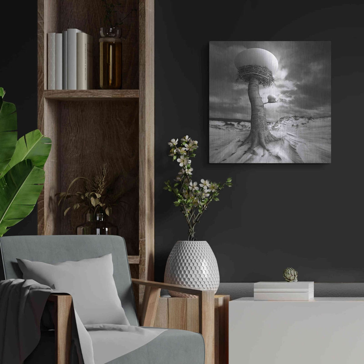 '2nests' by Dariusz Klimczak – Metal Wall Art, 24x24 room view