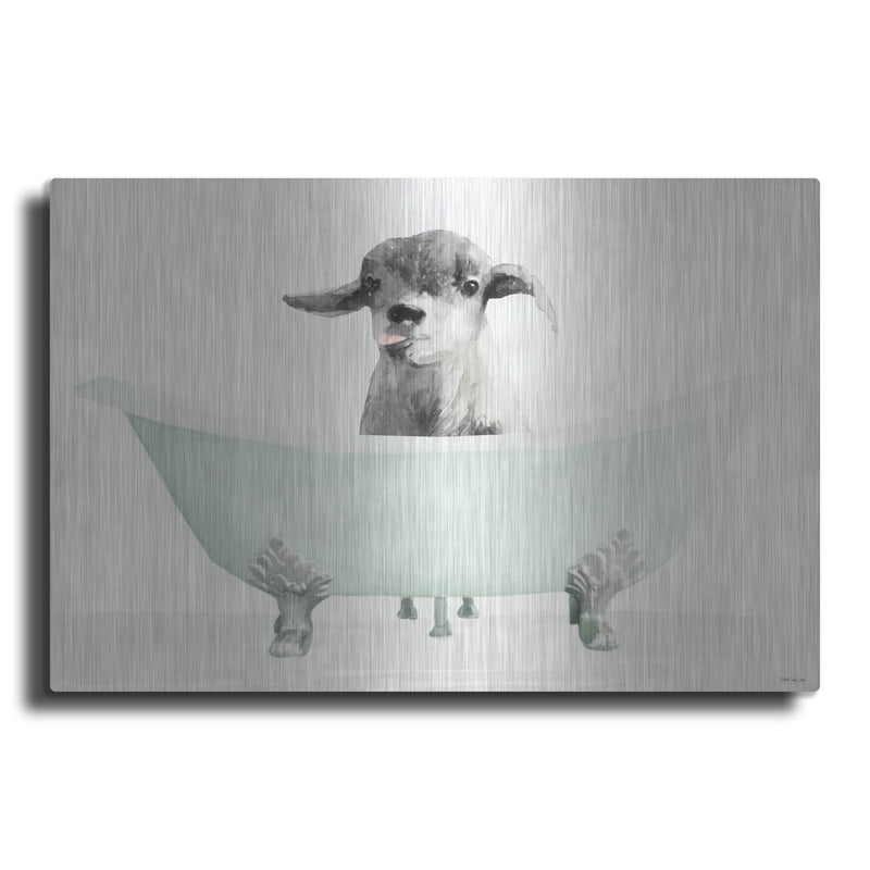 'Vintage Tub with Goat' by Stellar Design Studio – Metal Wall Art