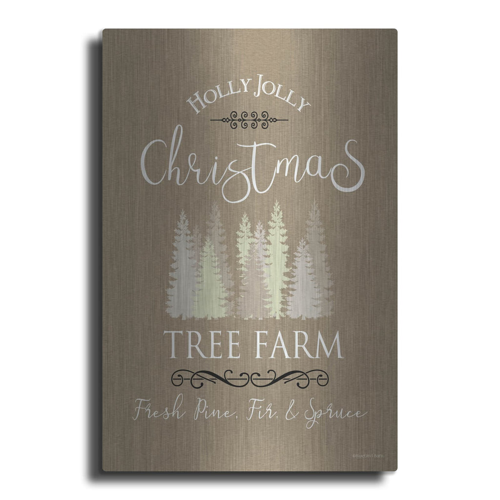 'Holly Jolly Christmas Tree Farm I' by Bluebird Barn – Metal Wall Art