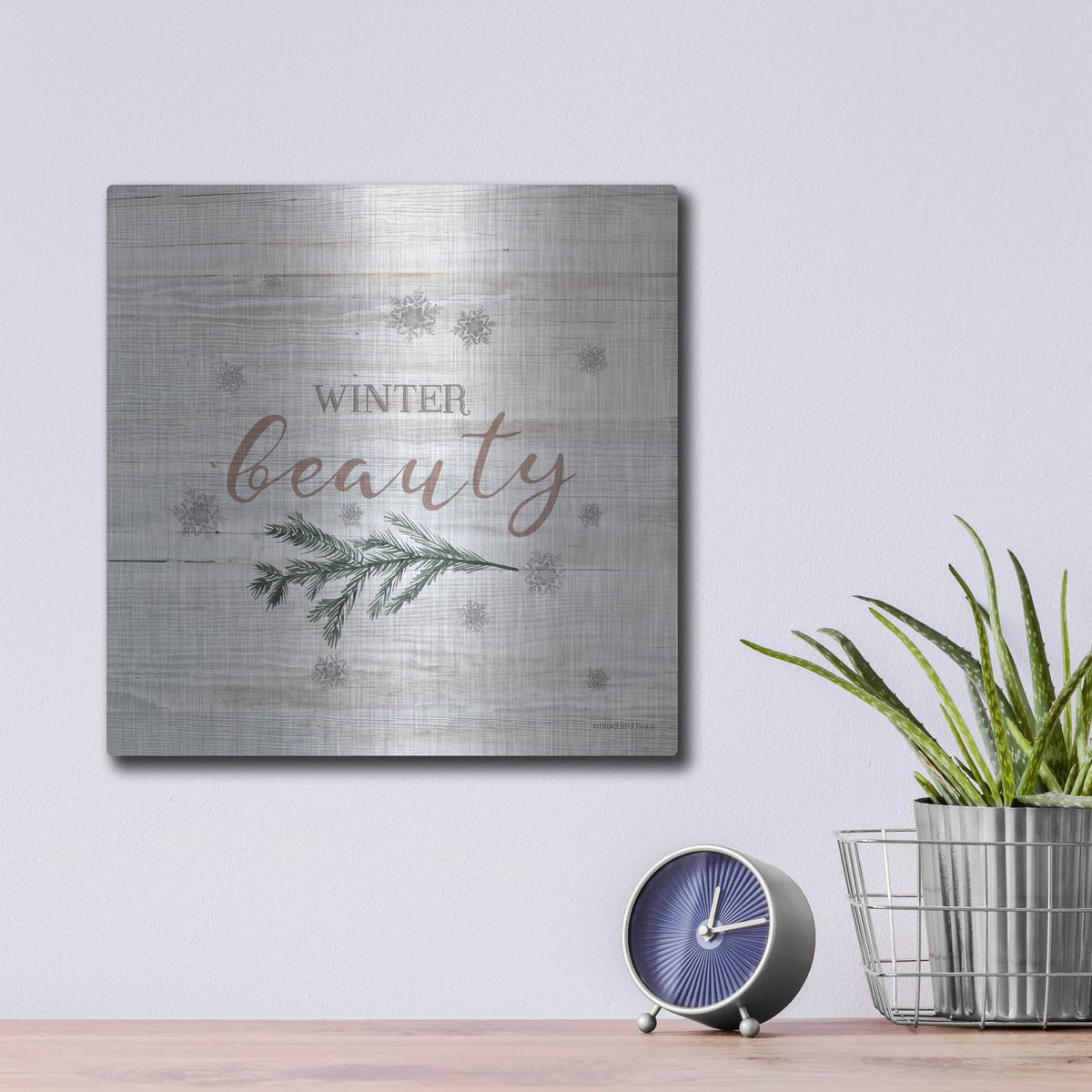 'Winter Beauty II' by Bluebird Barn – Metal Wall Art, 12x12 room view