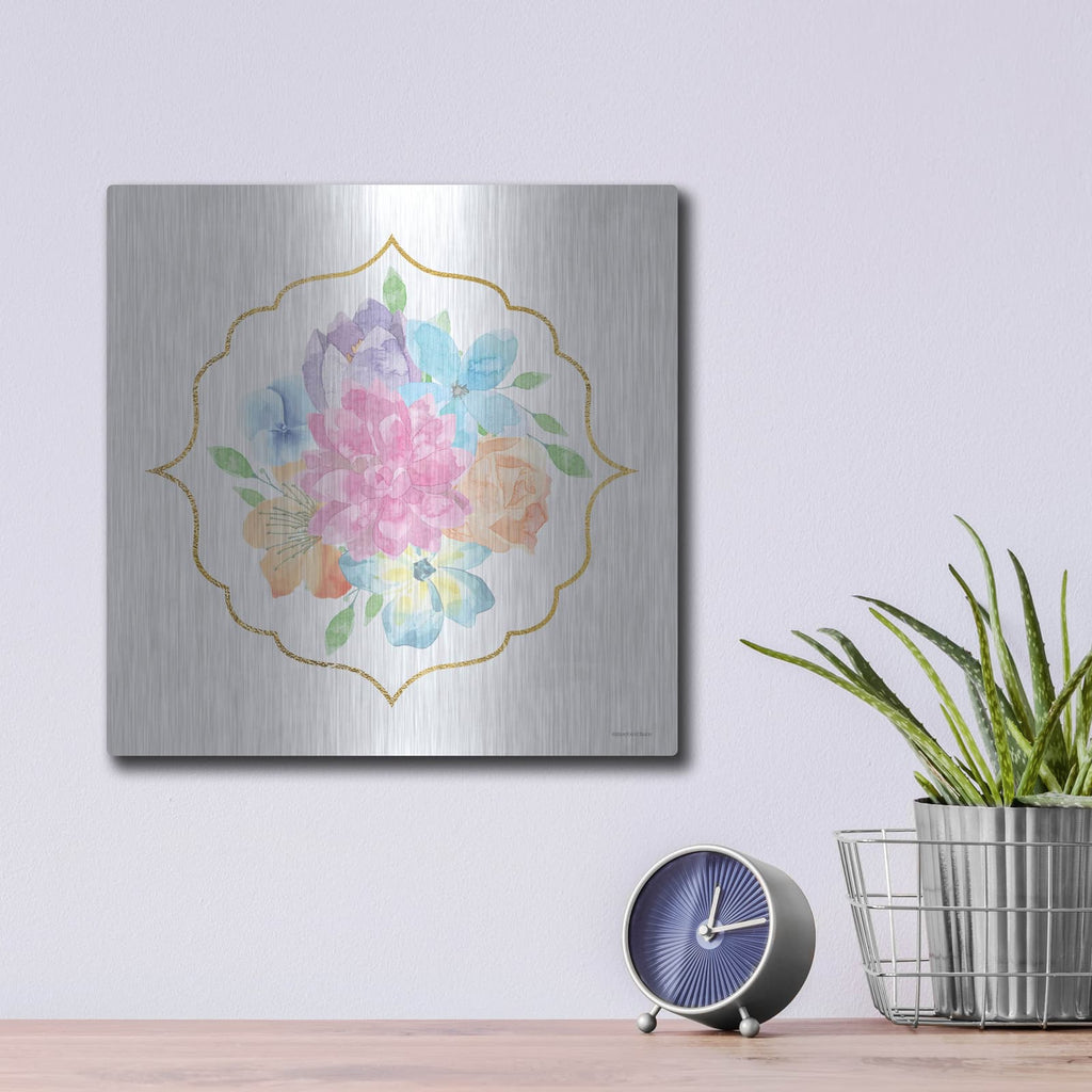 'Floral Center Flower' by Bluebird Barn – Metal Wall Art, 12x12 room view