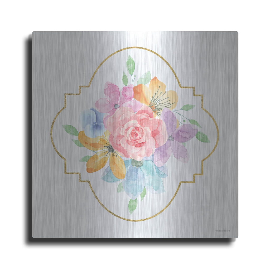 'Floral Center Rose' by Bluebird Barn – Metal Wall Art