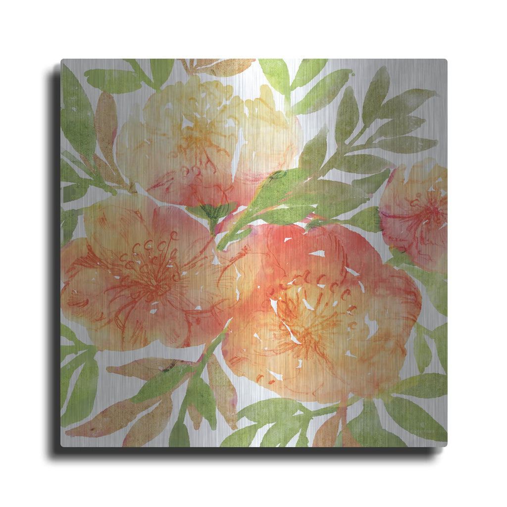 'Peachy Floral III' by Bluebird Barn – Metal Wall Art