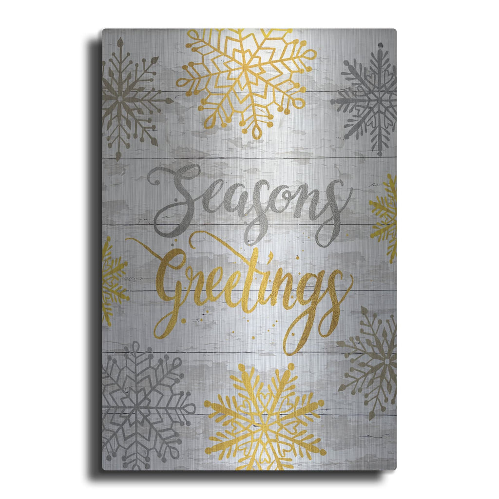 'Seasons Greetings Snowflakes' by Cindy Jacobs – Metal Wall Art