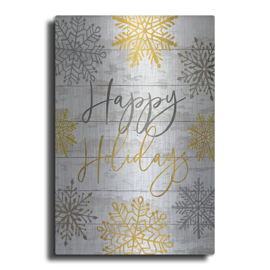 'Happy Holidays Snowflakes' by Cindy Jacobs – Metal Wall Art