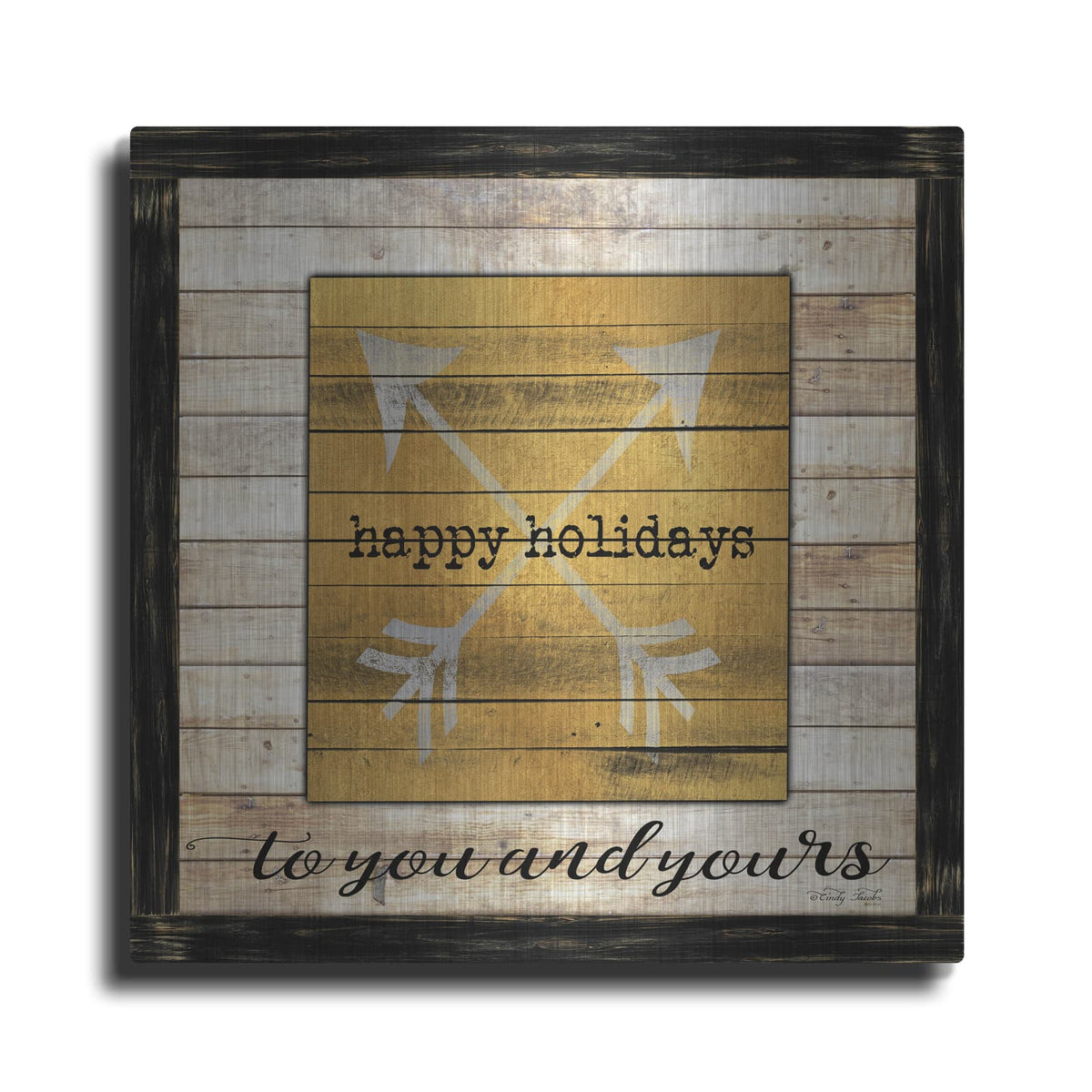'Buffalo Happy Holidays' by Cindy Jacobs – Metal Wall Art