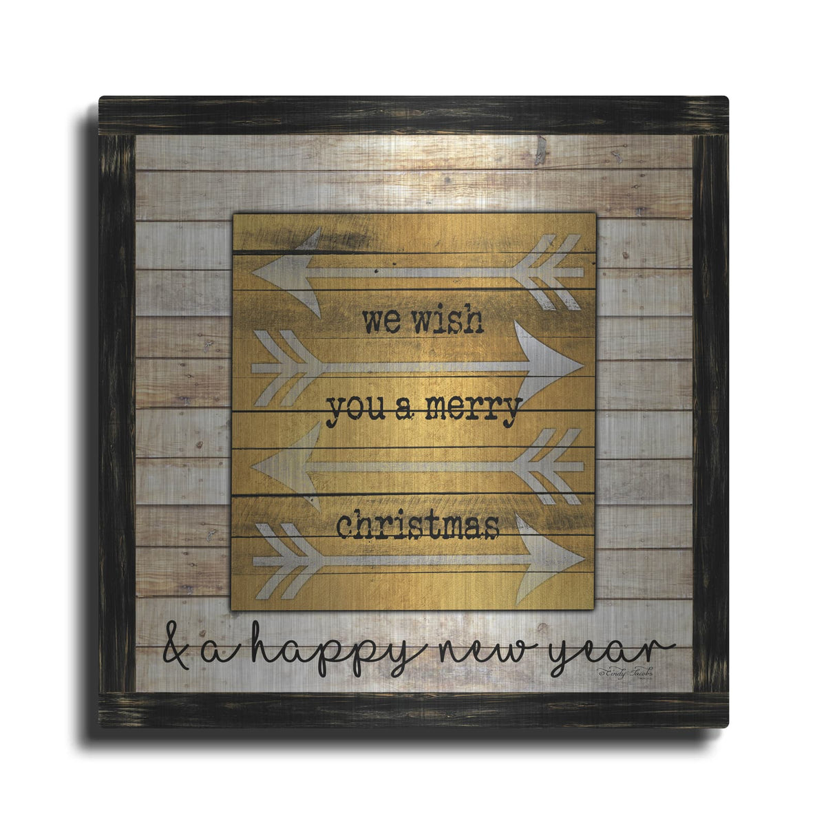 'Buffalo Merry Christmas' by Cindy Jacobs – Metal Wall Art