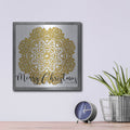 'Merry Christmas Mandala' by Cindy Jacobs – Metal Wall Art, 12x12 room view