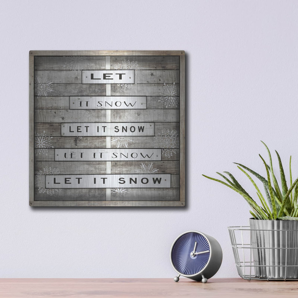 'Let It Snow' by Cindy Jacobs – Metal Wall Art, 12x12 room view