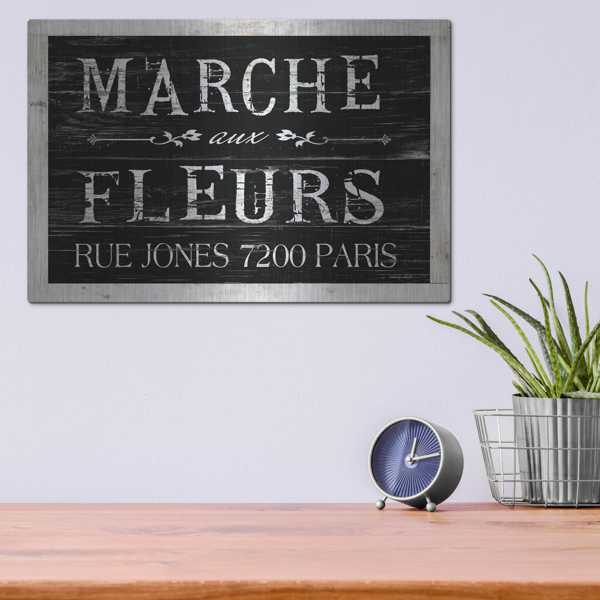 'Fleurs Sign II' by Cindy Jacobs – Metal Wall Art, 16x12 room view