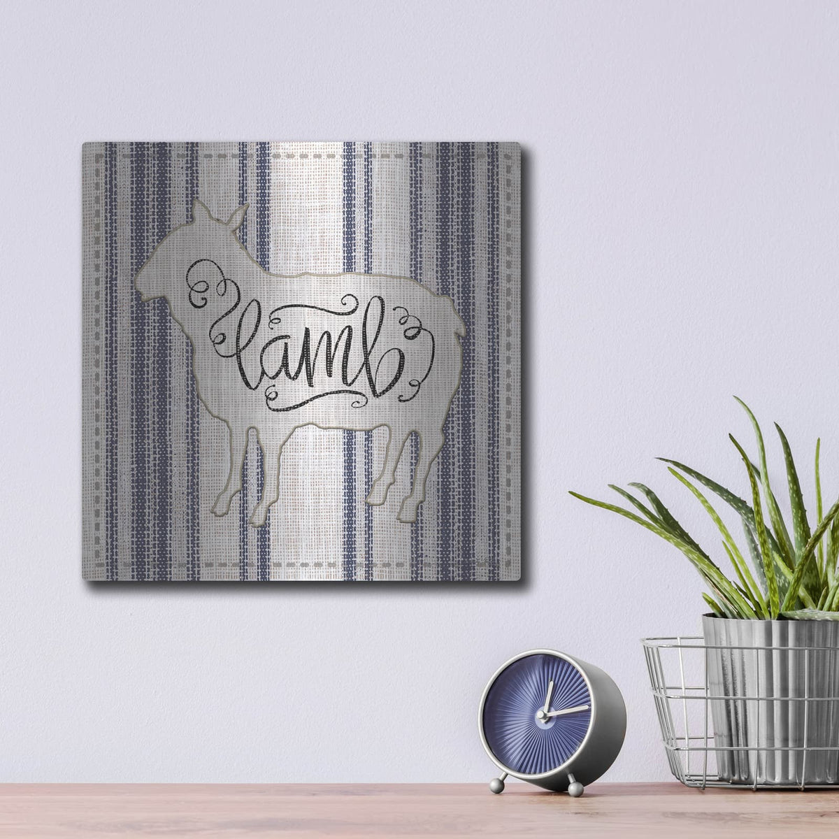 'Lamb' by Cindy Jacobs – Metal Wall Art, 12x12 room view