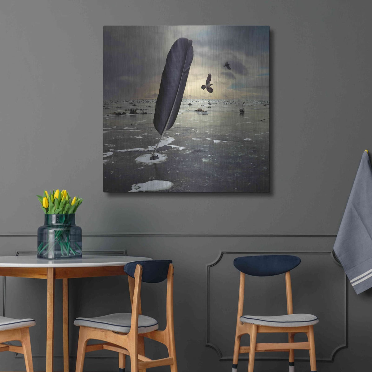 'Featherland' by Dariusz Klimczak – Metal Wall Art, 36x36 room view