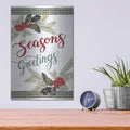 'Pinecone Seasons Greetings' by Cindy Jacobs – Metal Wall Art, 12x16 room view