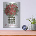 'Merry Christmas Poinsettia' by Cindy Jacobs – Metal Wall Art, 12x16 room view