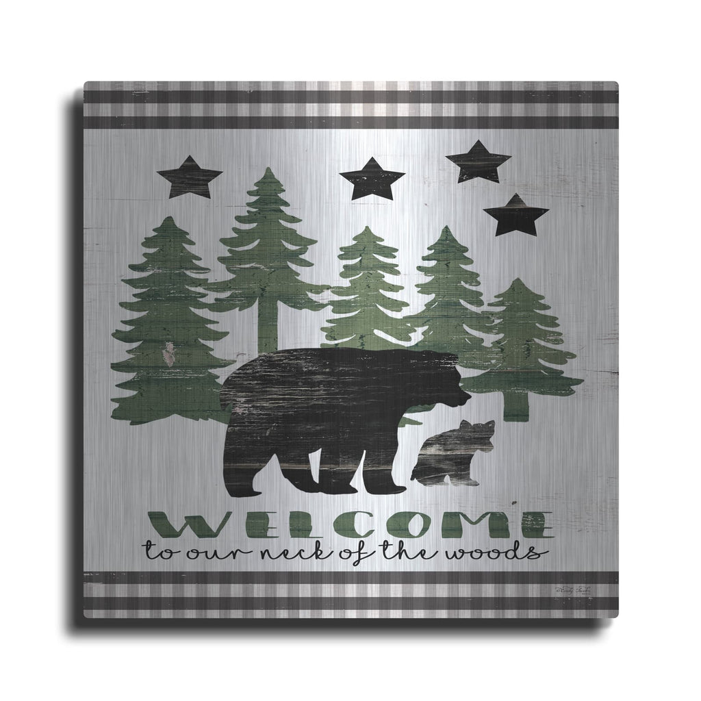 'Welcome Lodge' by Cindy Jacobs – Metal Wall Art