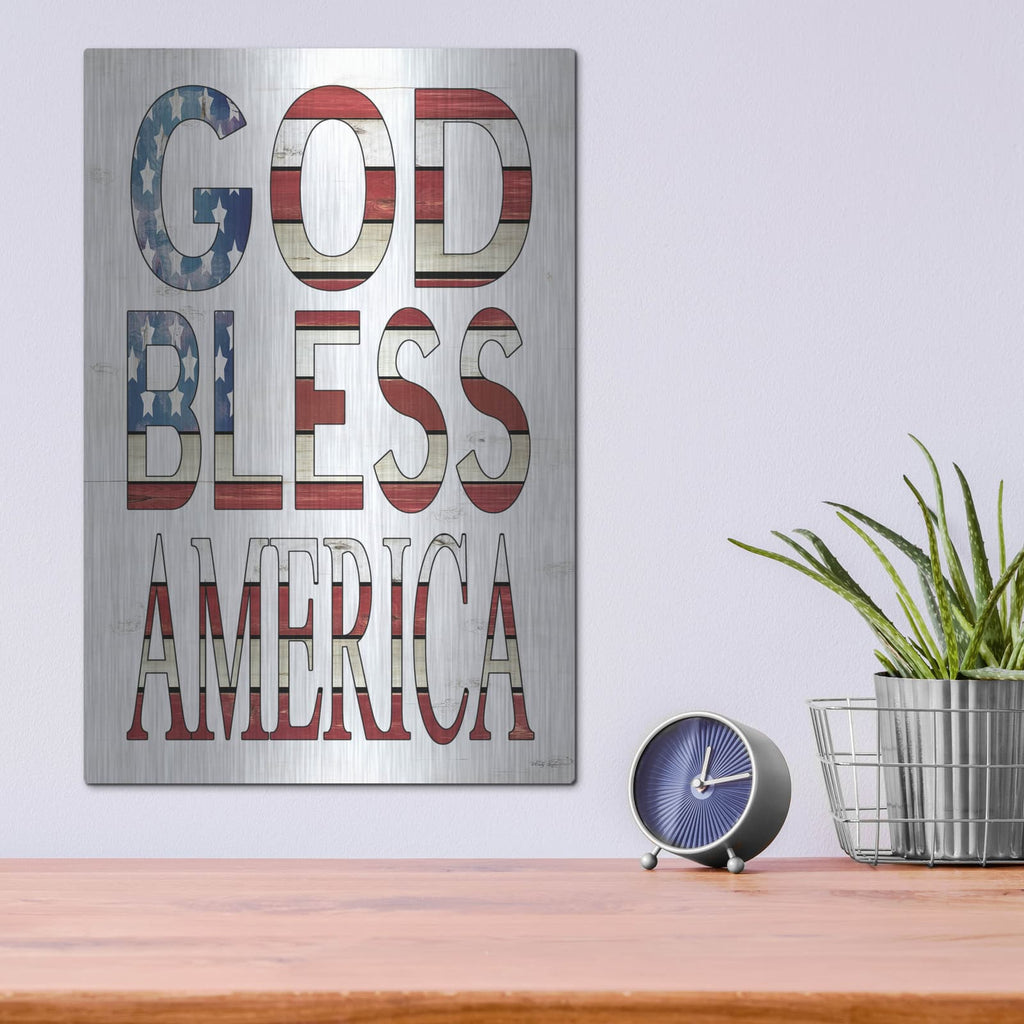 'God Bless America' by Cindy Jacobs – Metal Wall Art, 12x16 room view