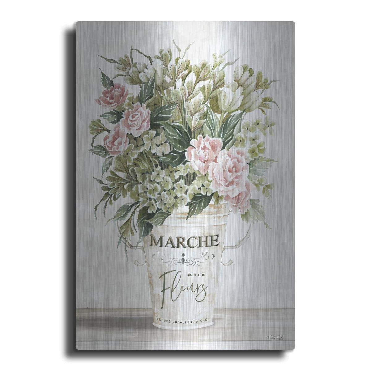 'Spring Peonies I' by Cindy Jacobs – Metal Wall Art
