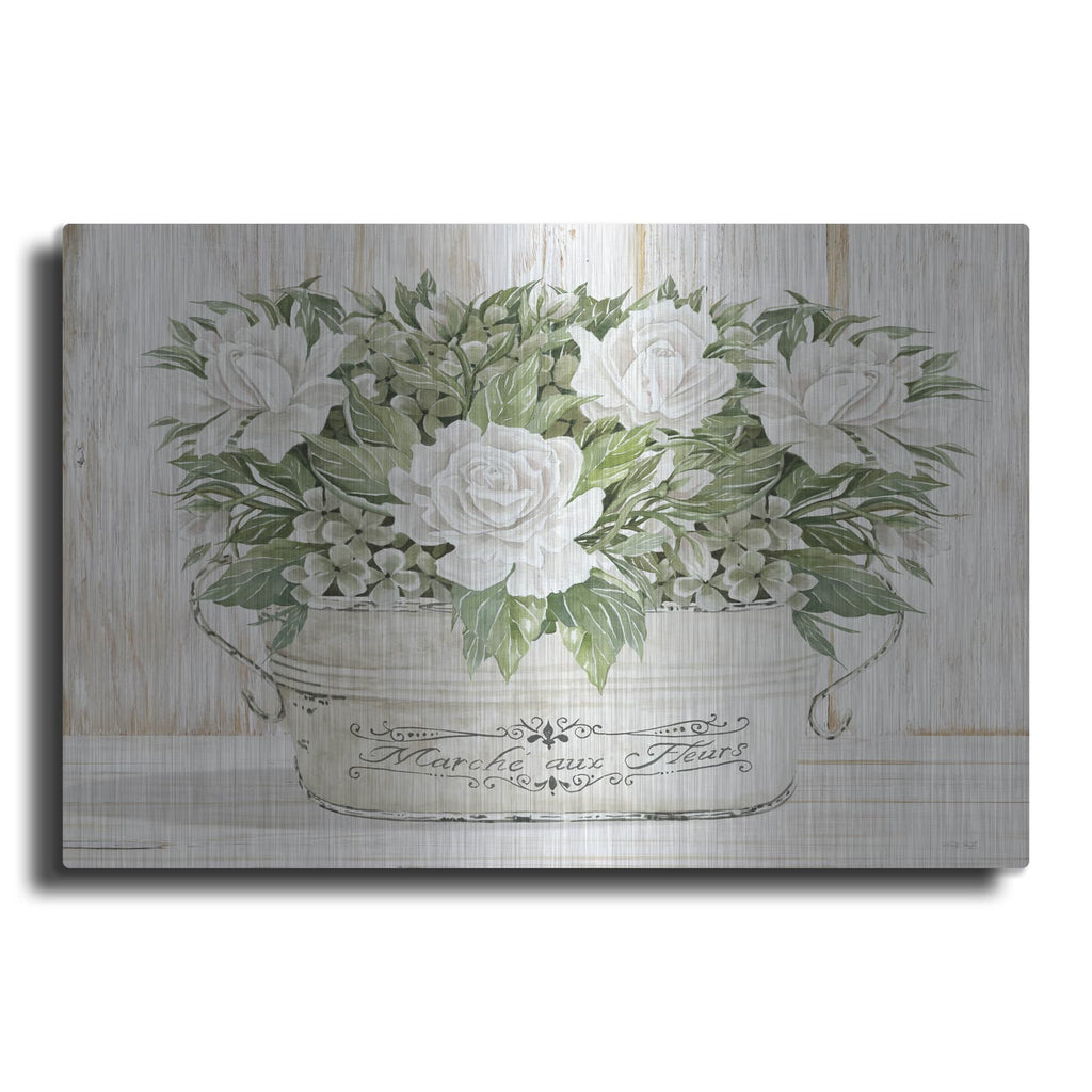 'Roses in White' by Cindy Jacobs – Metal Wall Art