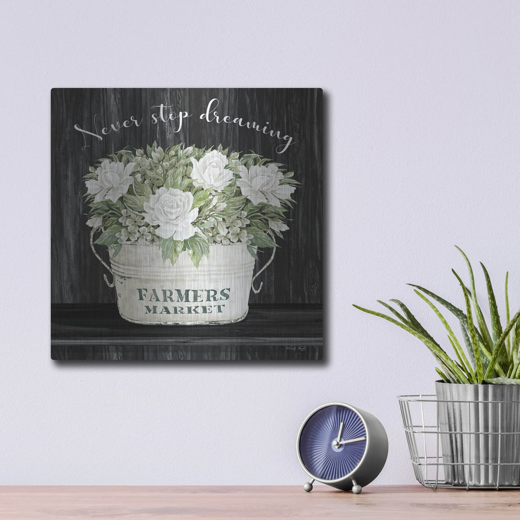 'Never Stop Dreaming' by Cindy Jacobs – Metal Wall Art, 12x12 room view