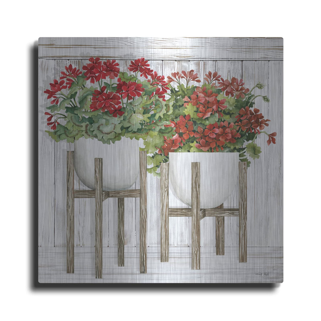 'Red Geraniums' by Cindy Jacobs – Metal Wall Art