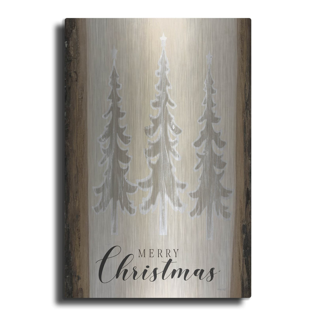'White Whisper Christmas Trees' by Cindy Jacobs – Metal Wall Art