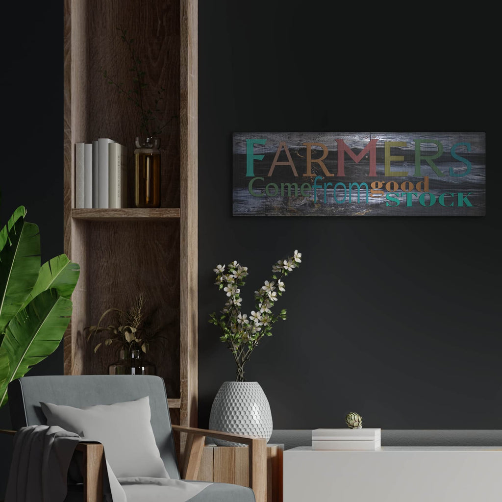 'Farmer's Come from Good Stock' by Cindy Jacobs – Metal Wall Art, 36x12 room view