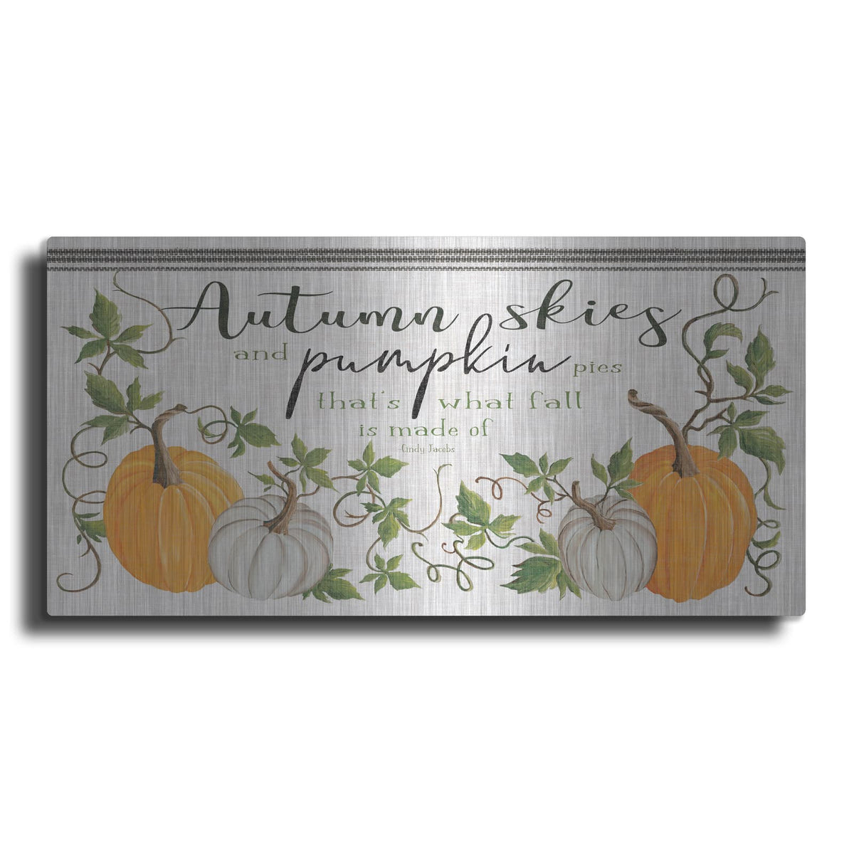 'Autumn Skies and Pumpkin Pies' by Cindy Jacobs – Metal Wall Art