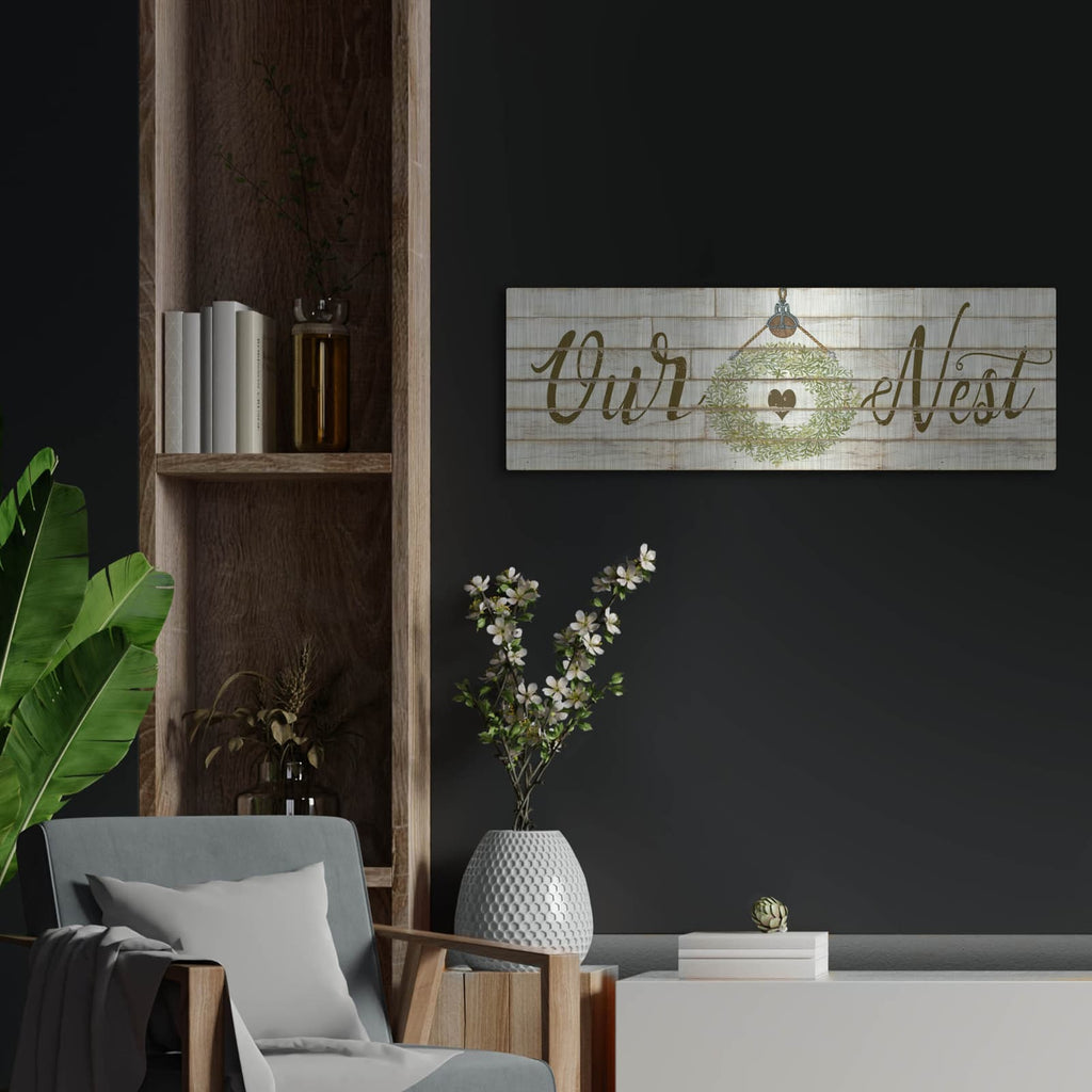 'Our Nest' by Cindy Jacobs – Metal Wall Art, 36x12 room view