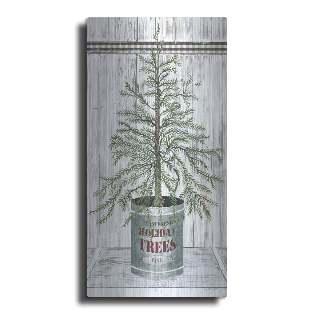'Galvanized Pot Pine' by Cindy Jacobs – Metal Wall Art