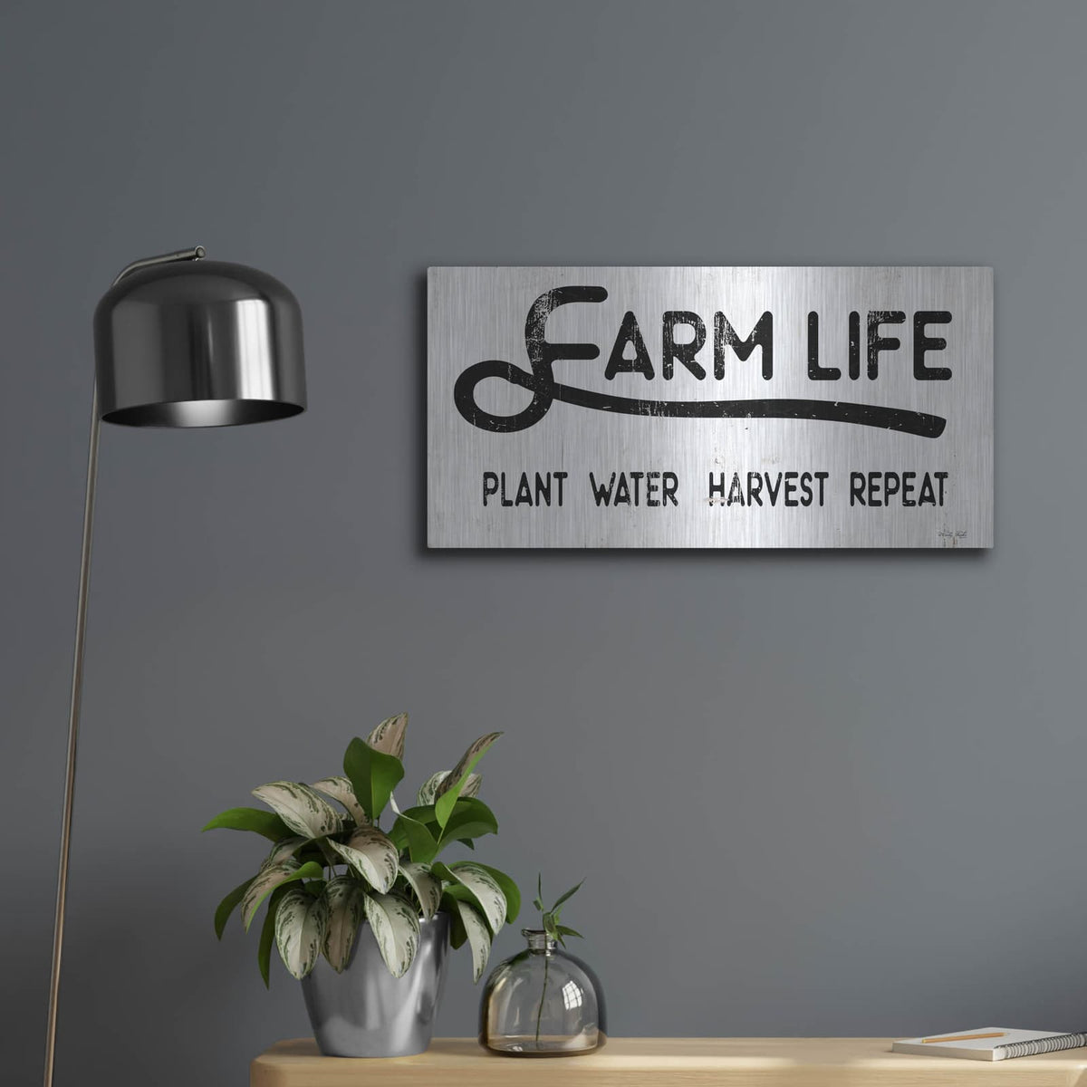 'Farm Life' by Cindy Jacobs – Metal Wall Art, 24x12 room view