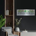 'Galvanized Pot Succulents I' by Cindy Jacobs – Metal Wall Art, 36x12 room view
