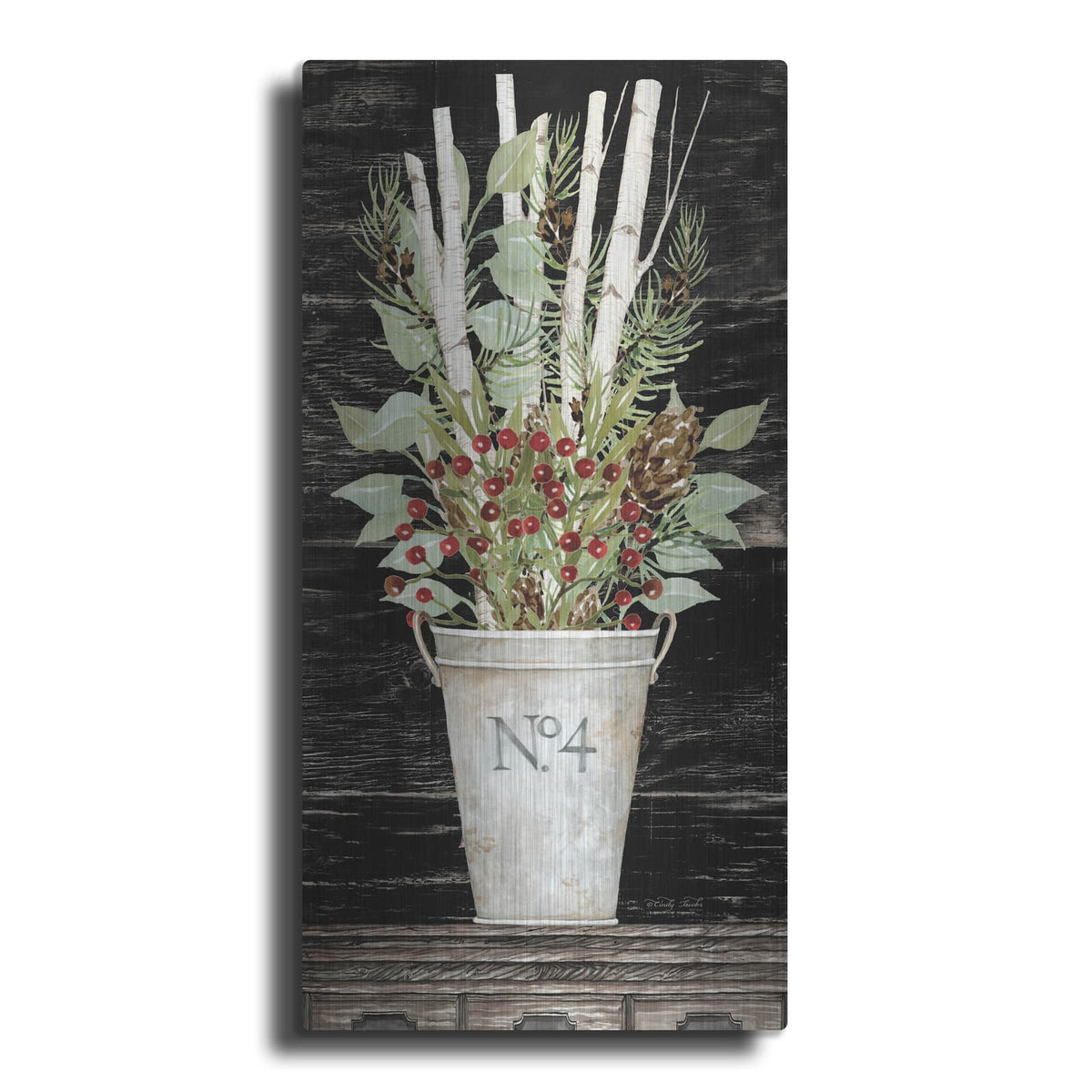 'No. 4 Christmas' by Cindy Jacobs – Metal Wall Art