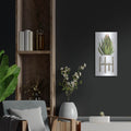 'White Pots on Stands IV' by Cindy Jacobs – Metal Wall Art, 12x24 room view