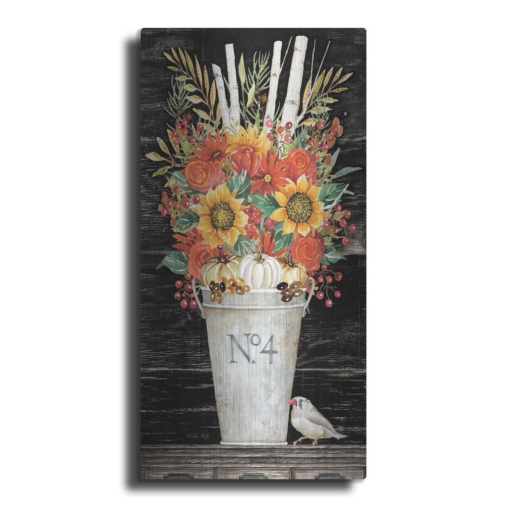 'No. 4 Fall Flowers and Birch 2' by Cindy Jacobs – Metal Wall Art