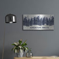 'Navy Trees Adventure' by Cindy Jacobs – Metal Wall Art, 24x12 room view