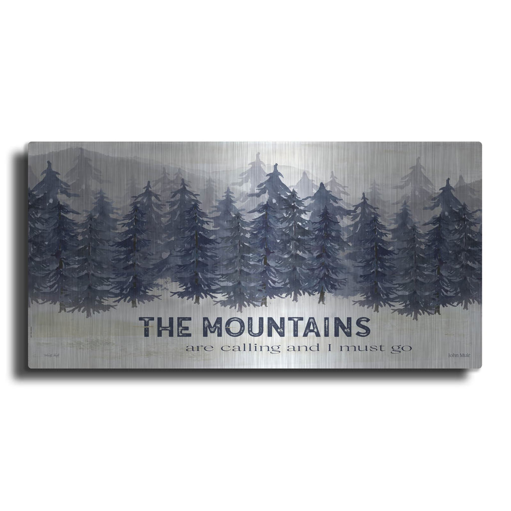 'Navy Trees The Mountains' by Cindy Jacobs – Metal Wall Art