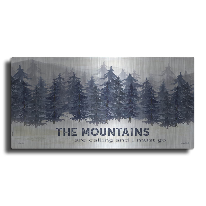 'Navy Trees The Mountains' by Cindy Jacobs – Metal Wall Art
