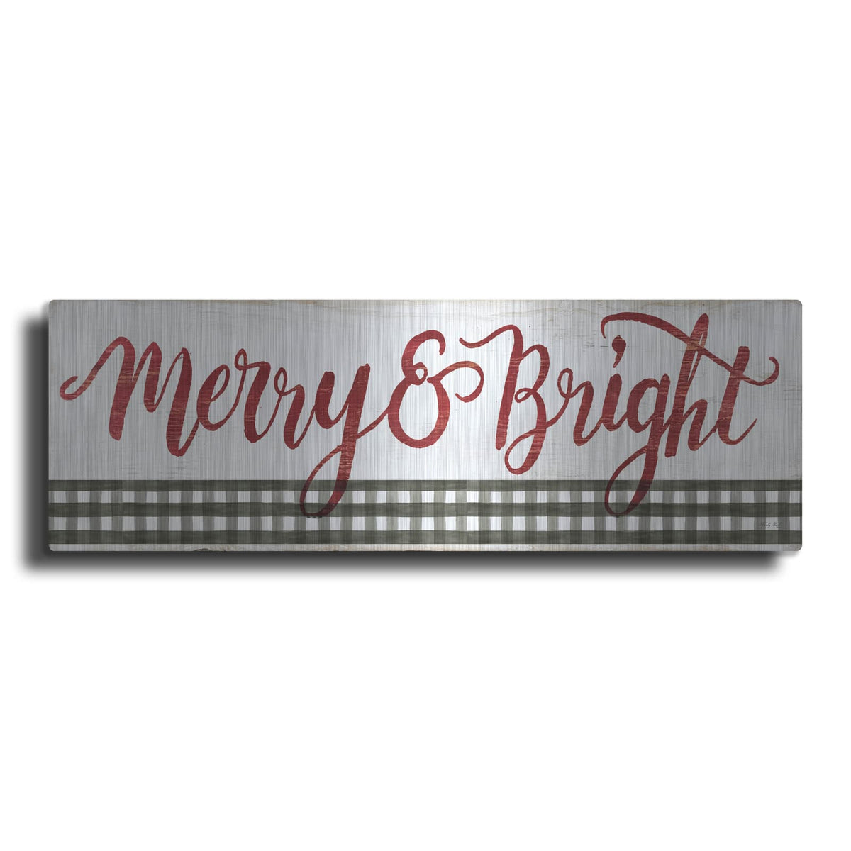 'Merry & Bright Gingham' by Cindy Jacobs – Metal Wall Art