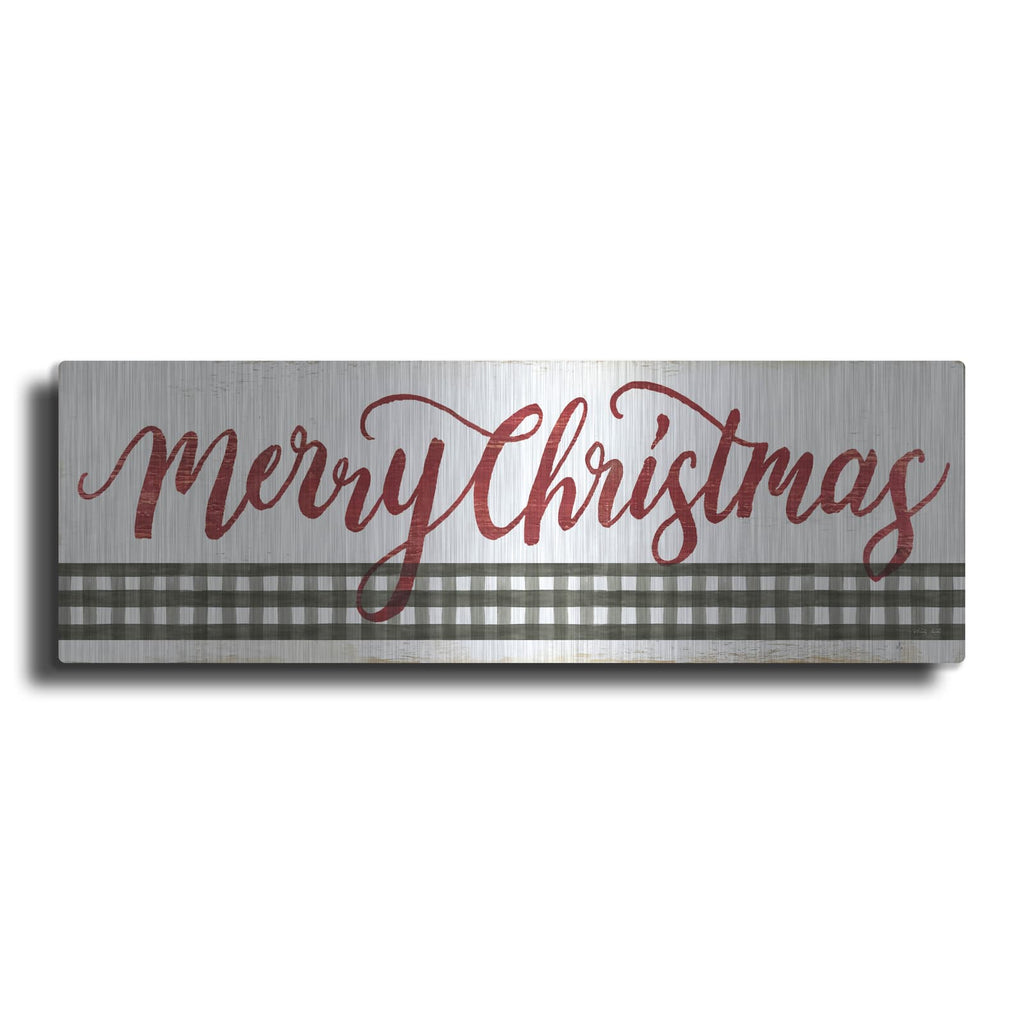 'Merry Christmas Gingham' by Cindy Jacobs – Metal Wall Art