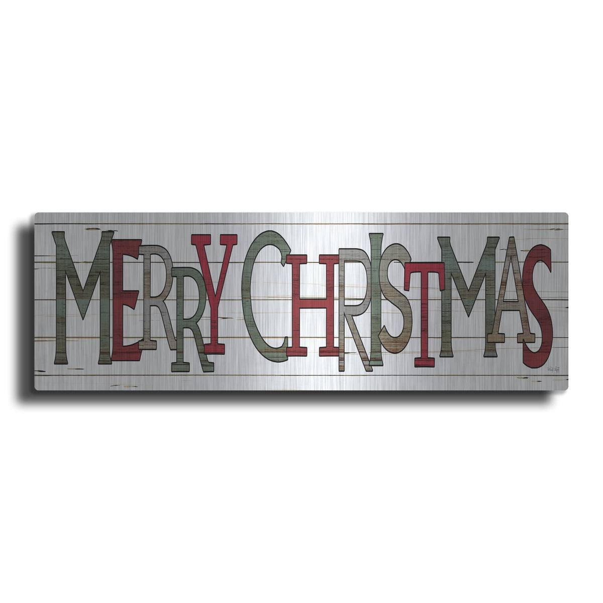 'Merry Christmas Sign' by Cindy Jacobs – Metal Wall Art