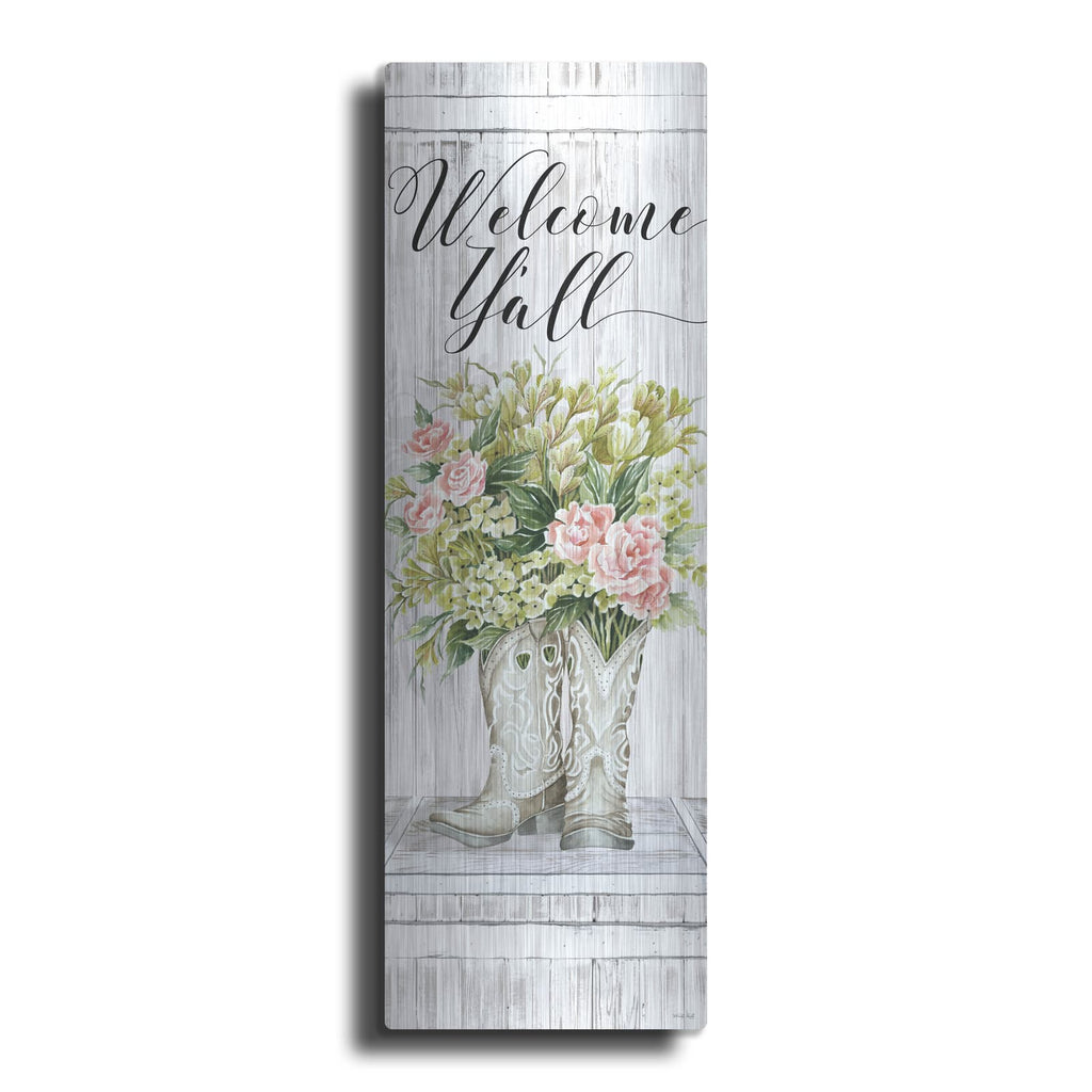 'Welcome Y'all Cowboy Boots' by Cindy Jacobs – Metal Wall Art