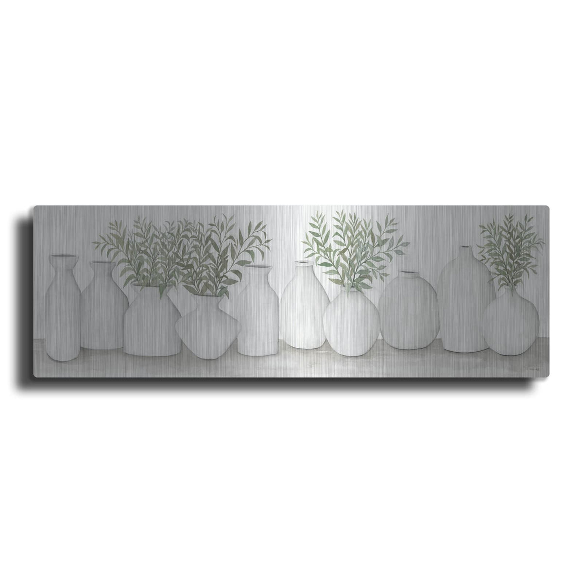 'White Vases Still Life' by Cindy Jacobs – Metal Wall Art