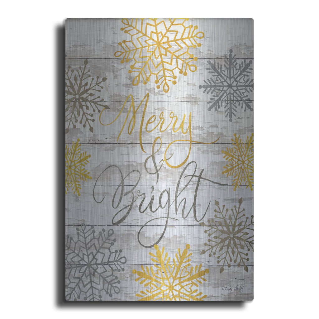 'Merry & Bright Snowflakes' by Cindy Jacobs – Metal Wall Art