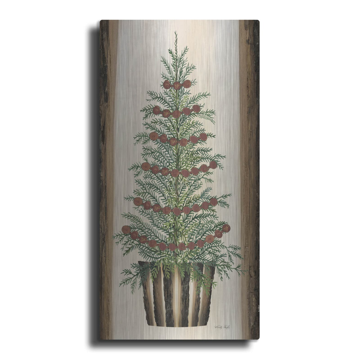 'Wood Land Spruce Tree' by Cindy Jacobs – Metal Wall Art