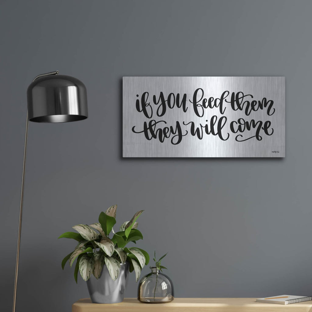 'If You Feed Them' by Imperfect Dust – Metal Wall Art, 24x12 room view