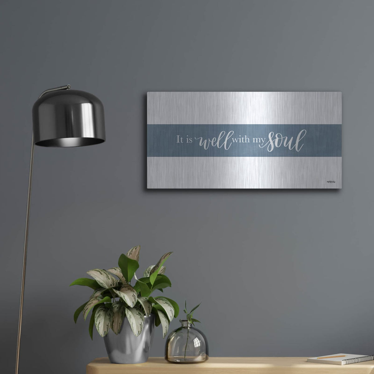 'It is Well With My Soul' by Imperfect Dust – Metal Wall Art, 24x12 room view